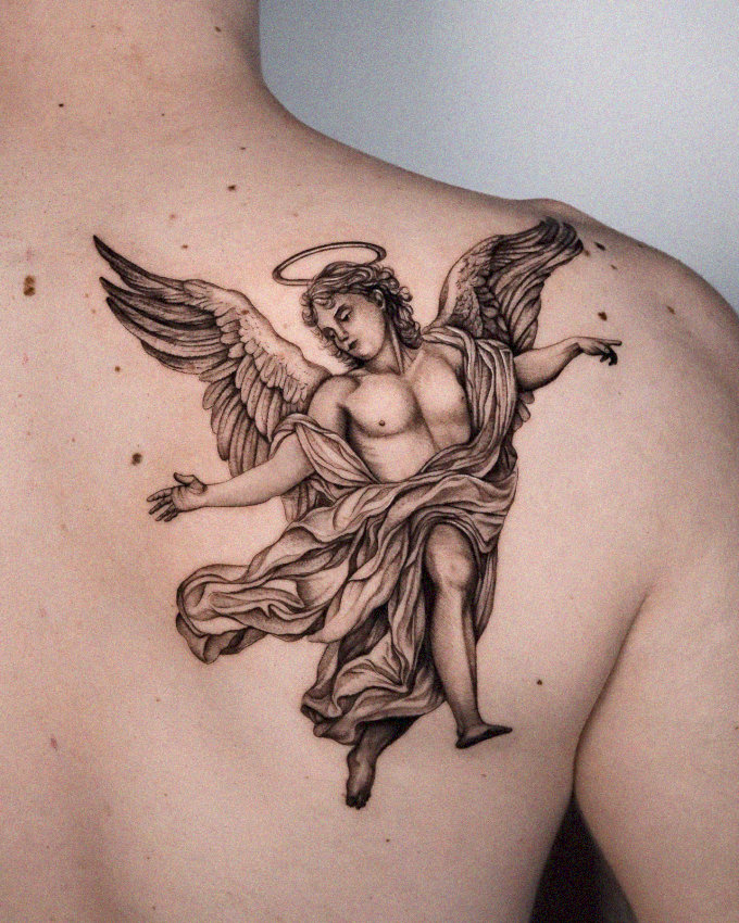 12 Stunning Angel Tattoos for Men: Power, Protection, and Style
