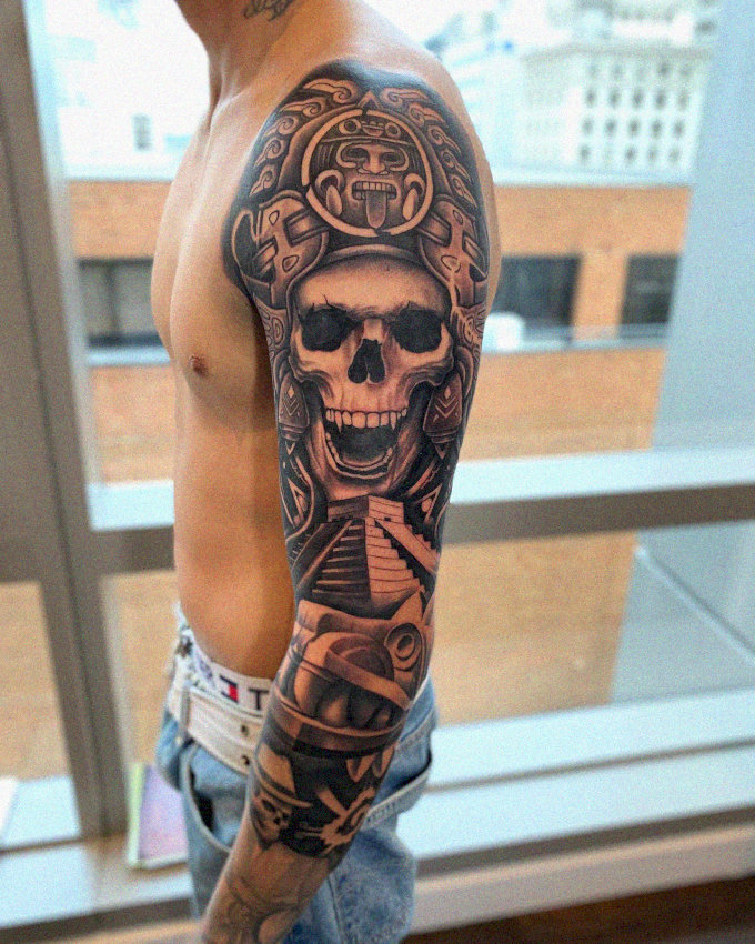30 Exquisite Aztec Tattoo Ideas that Reflect an Ancient World"