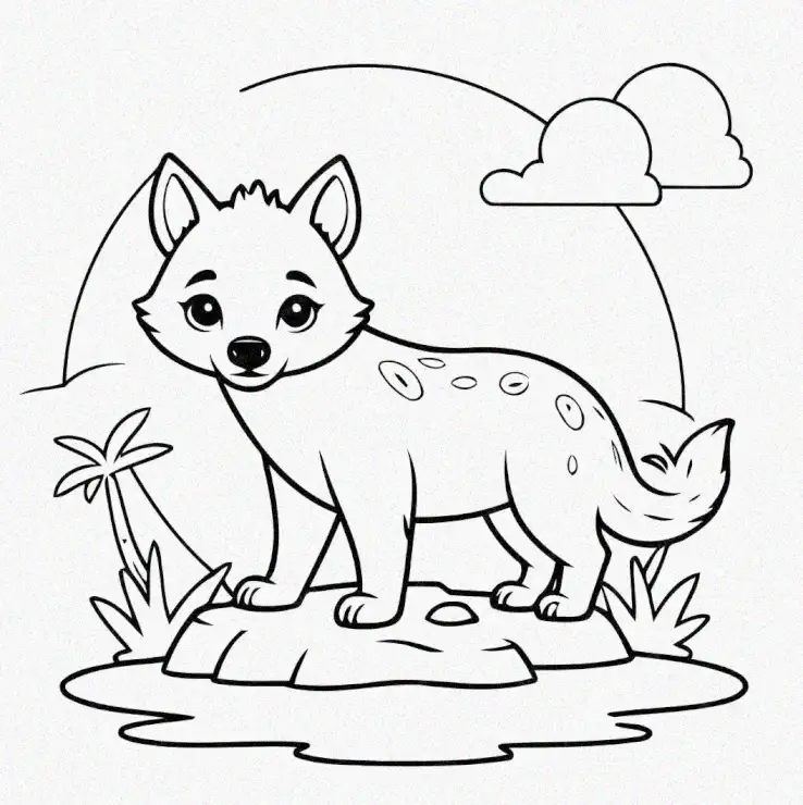 Cheerful Hyena's Sunny Day Adventure