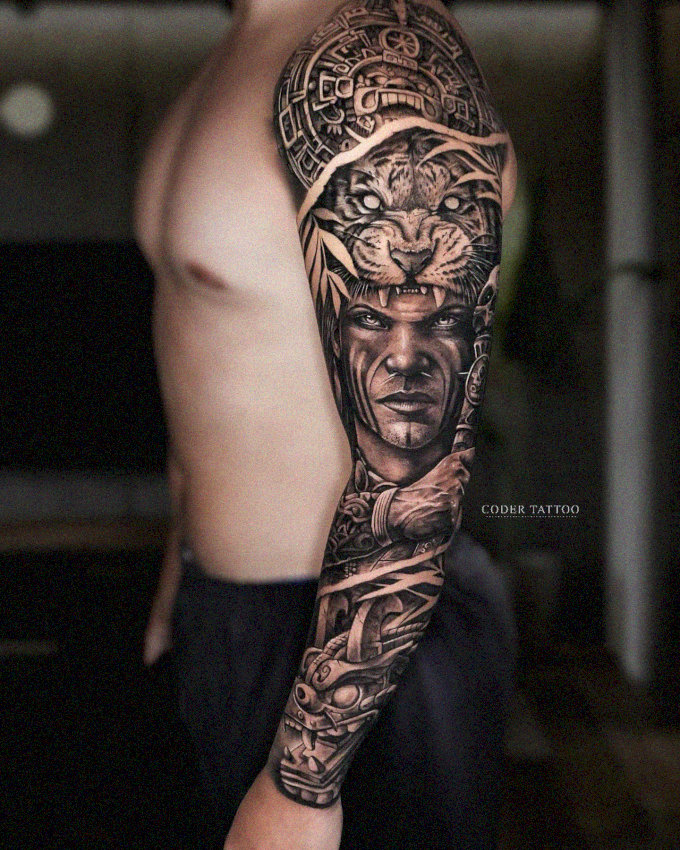 Full-Length Tattoo Celebrating Tiger and Humanity
