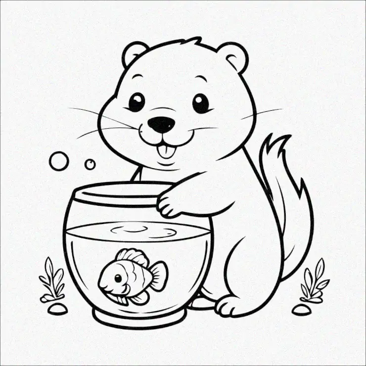 Otter's Delightful Encounter with Fish