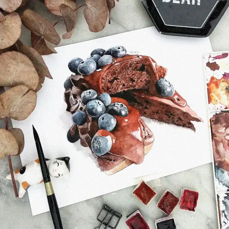Sweet Indulgence amid Watercolors and Autumn Leaves
