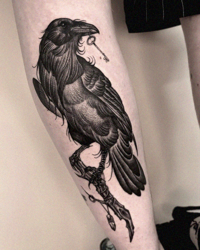 Raven's Key: A Tattoo Masterpiece