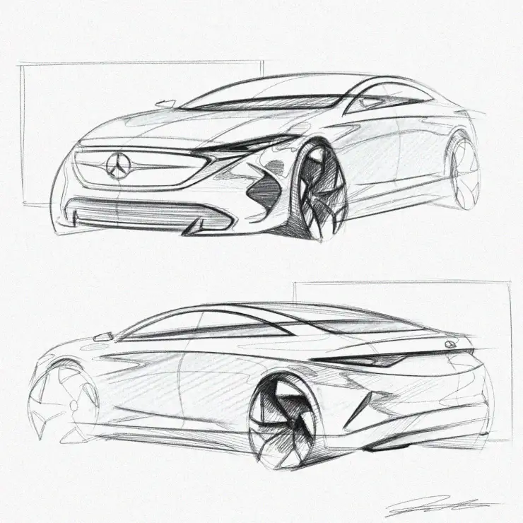 Sleek Sports Car Concept Sketches