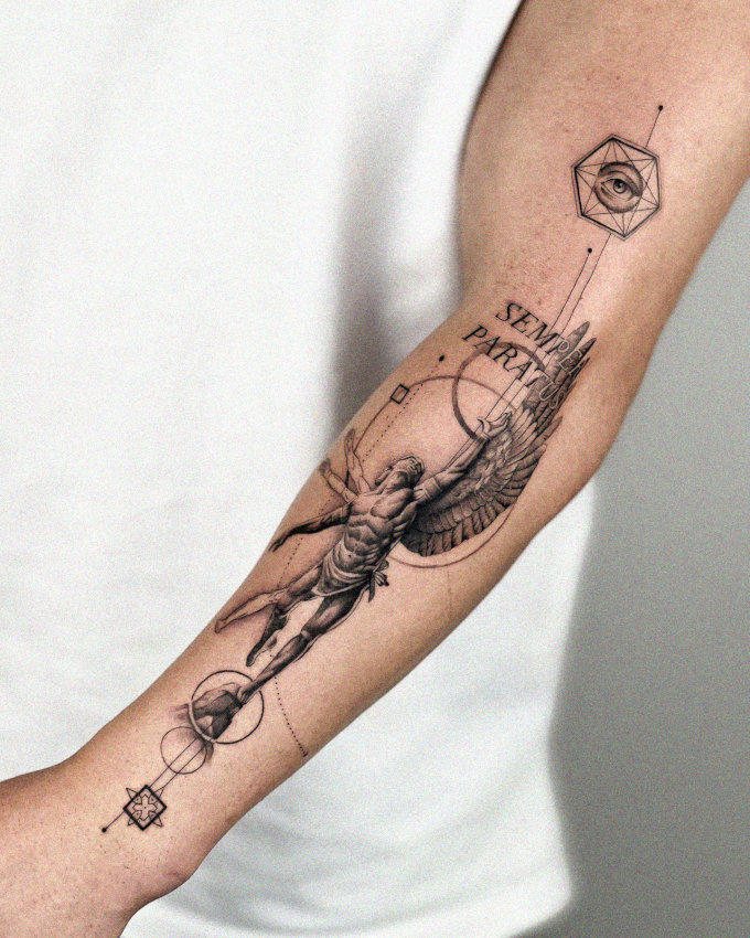 Classical Figure and Geometry: An Inked Symphony