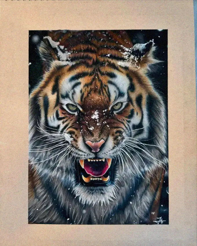 Frozen Fury: A Snow-Touched Tiger