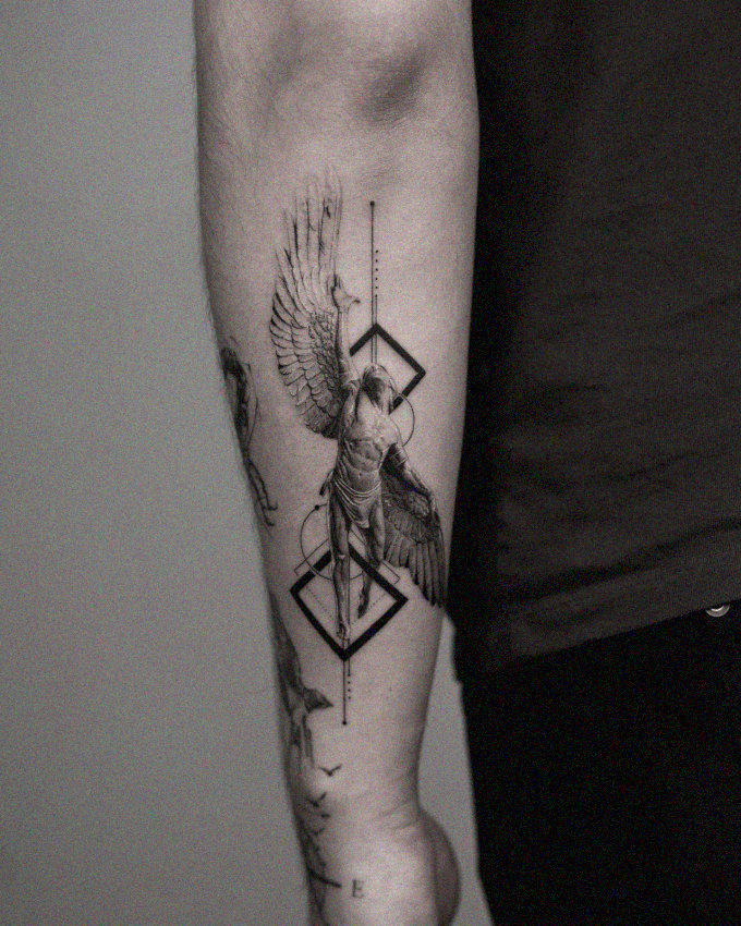 Angelic Geometry: Body Art Masterpiece
