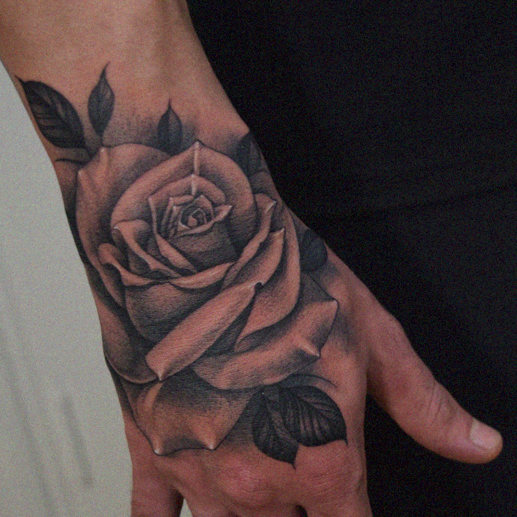 Rose Tattoo Crafted on Human Canvas