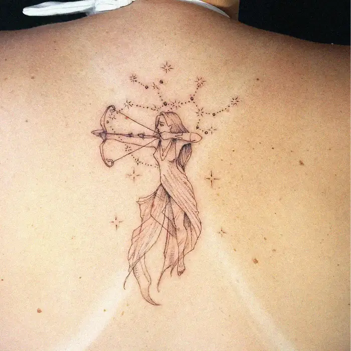Starry Archer Tattoo on the Back