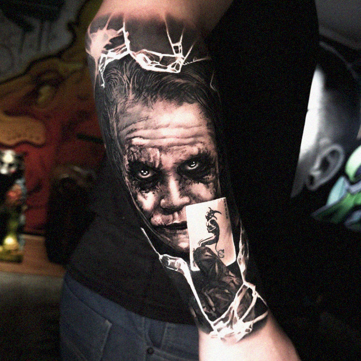 Inked Clown Face with Striking Eyes