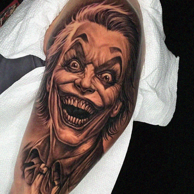 Joker's Laughter Etched in Ink
