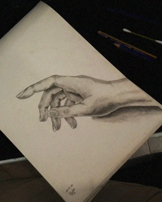 Intertwined Hands in Pencil Artistry