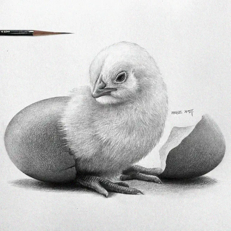 New Life Hatched in Monochrome