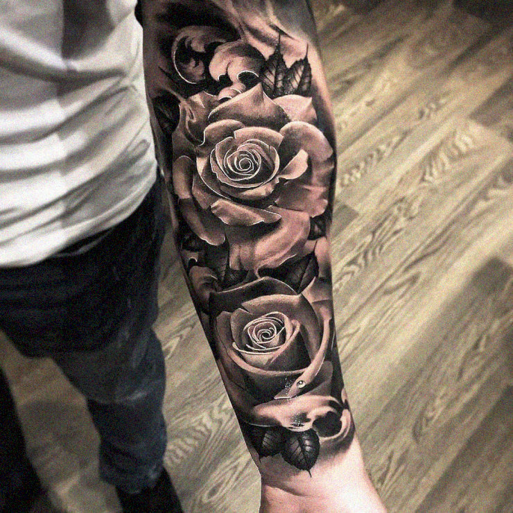 Artistic Inkscape of Roses on Skin
