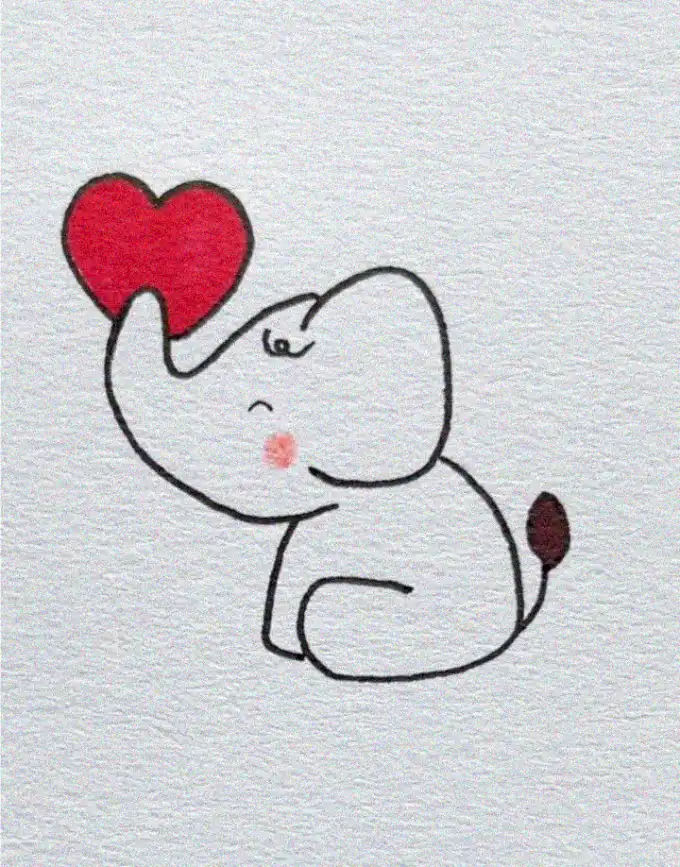 Elephant's Sweetheart Embrace