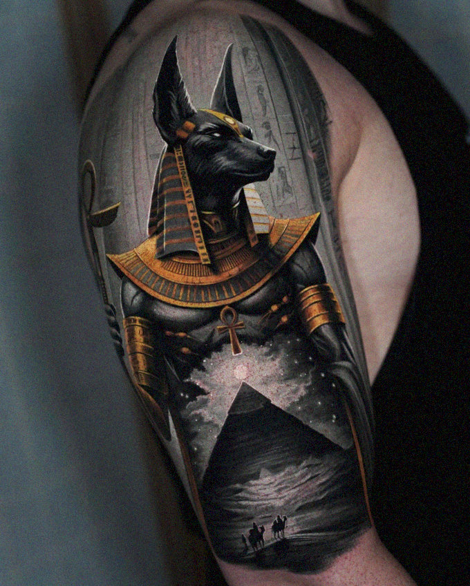 Anubis Under Starlight, Pyramids Aback