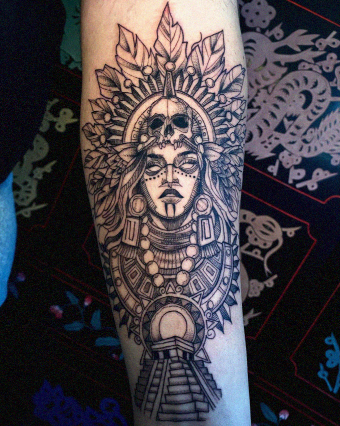 Embodied Aztec Goddess Inkscape