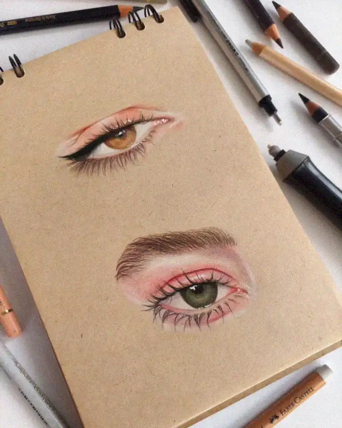 Artistic Vision: Pencil Portrayal of Human Eyes