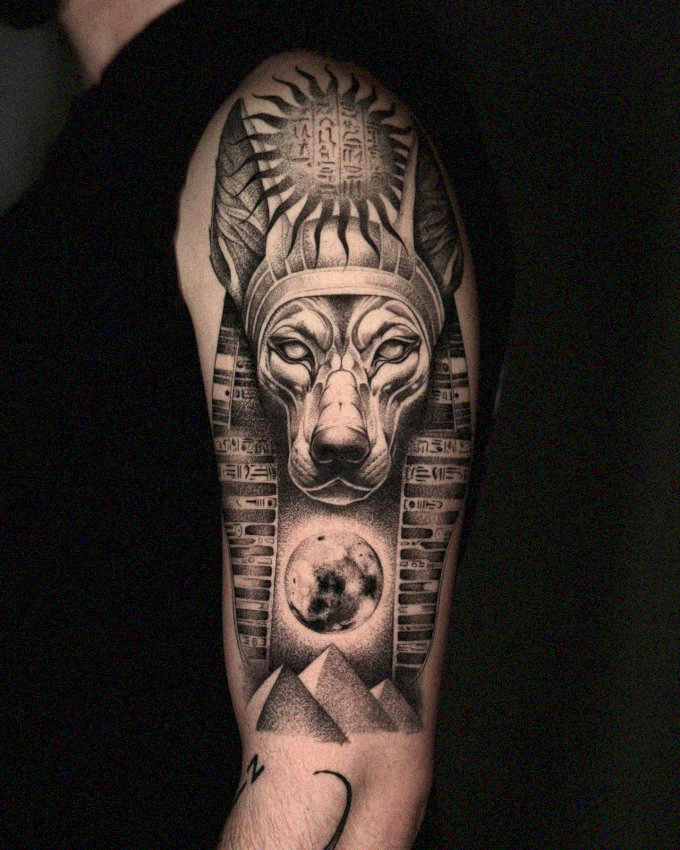 Anubis Devotion: An Egyptian Tattoo Odyssey