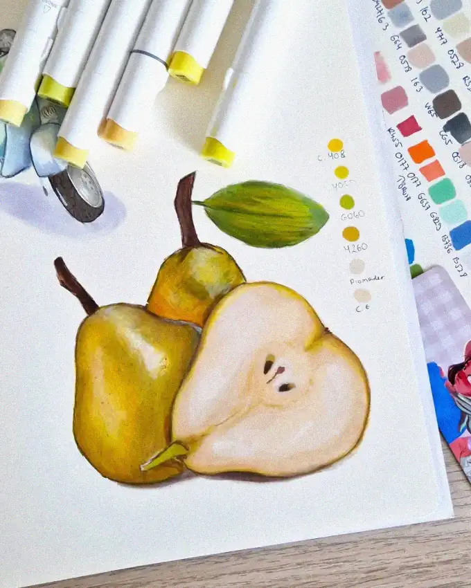 Pears and Tools of Artistry Display
