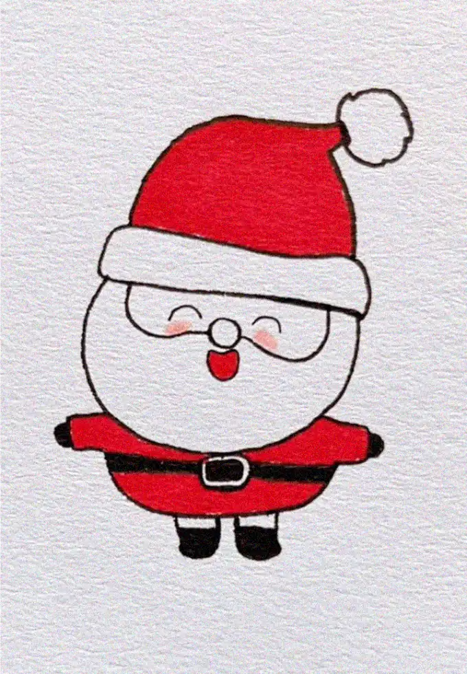Santa's Joyful Cartoon Portrait