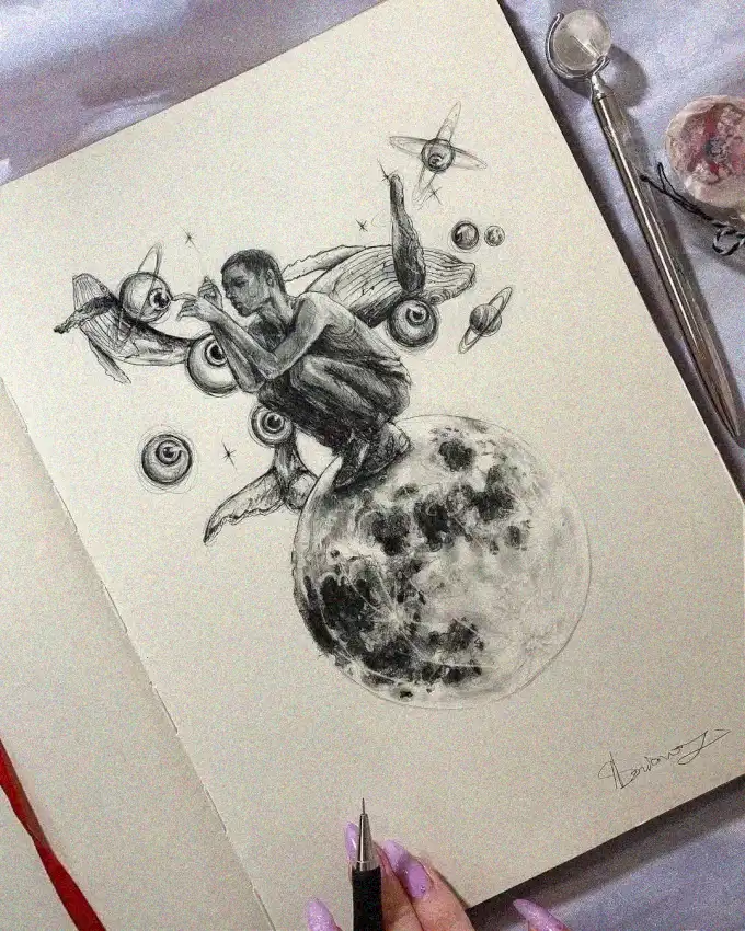 Butterfly Dreams in Lunar Solitude