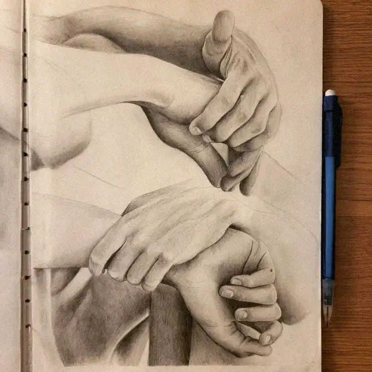 Shared Embrace: A Sketchbook Journey