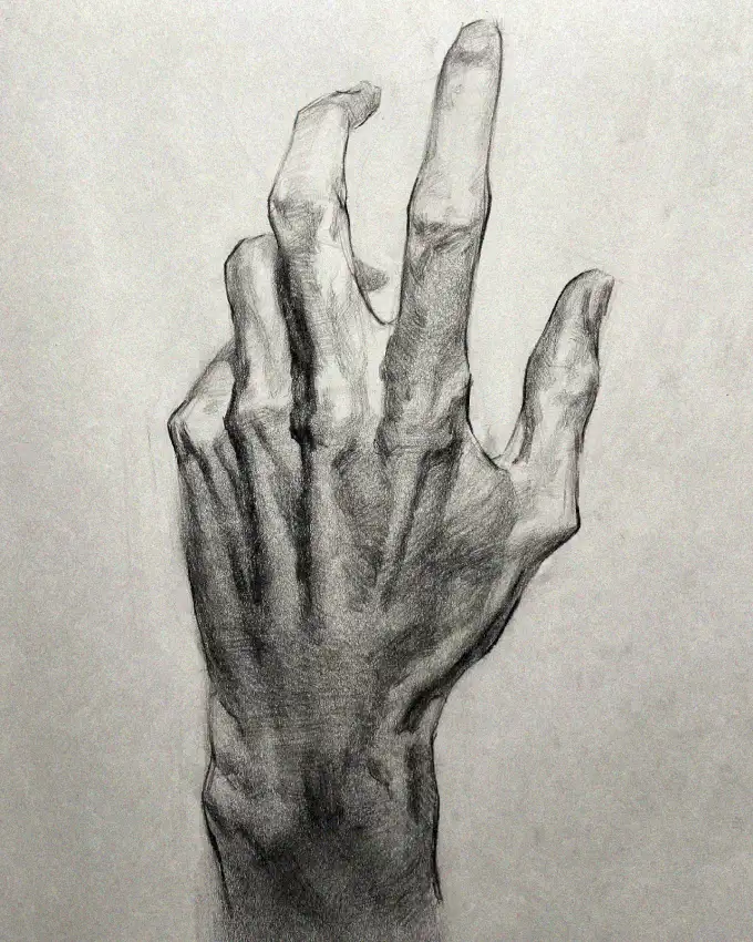 Graphite Rendering of a Graceful Hand