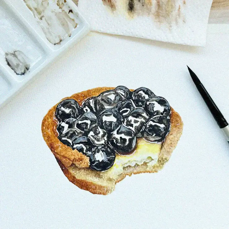 Blackberry Breakfast in Watercolor