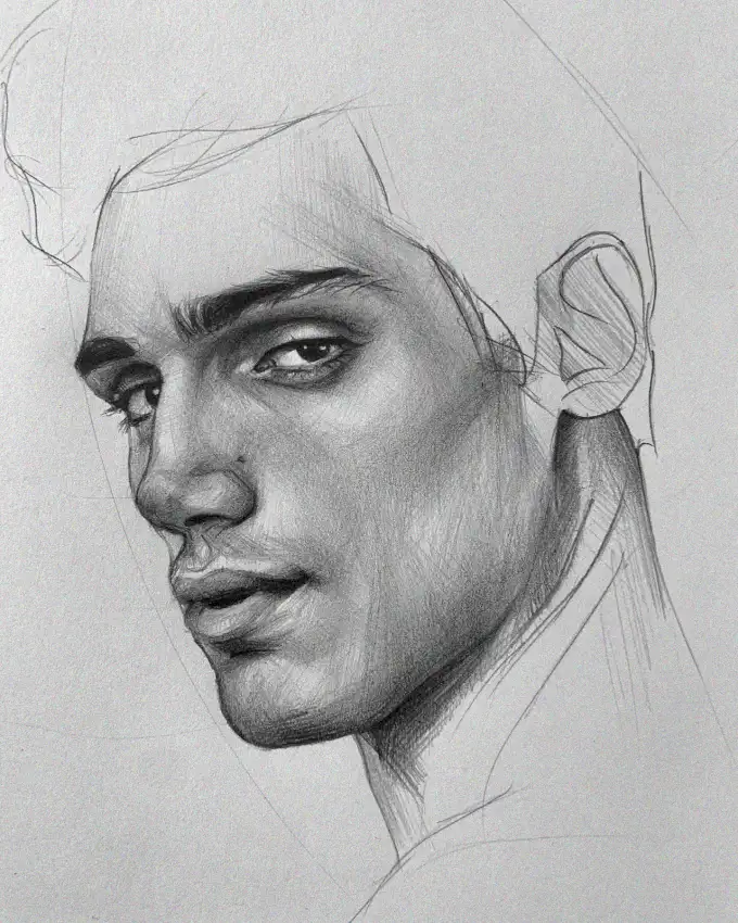 Graphite Gaze: The Youthful Portrait