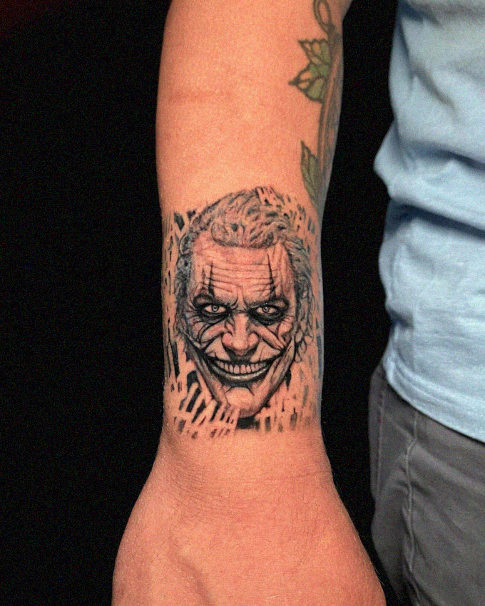 Vivid Joker Tattoo Showcases Artistic Skill