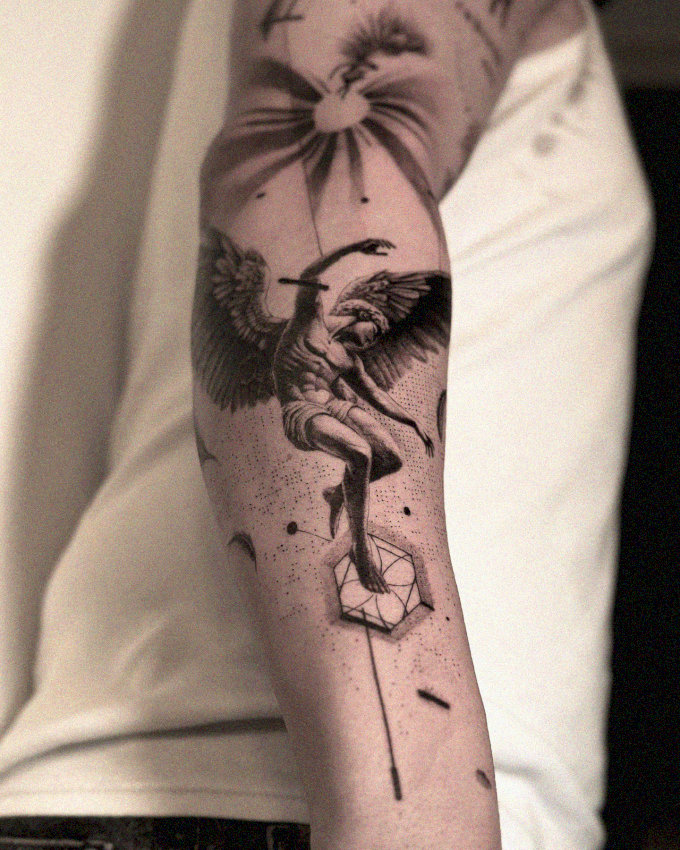 Crane in Flight: A Tattoo Journey