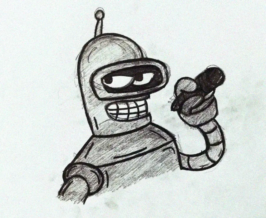 Smirking Robot Arms its Blaster