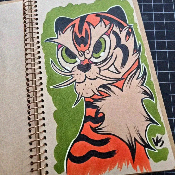 Spiral Notebook Tiger: A Cartoon Extravaganza