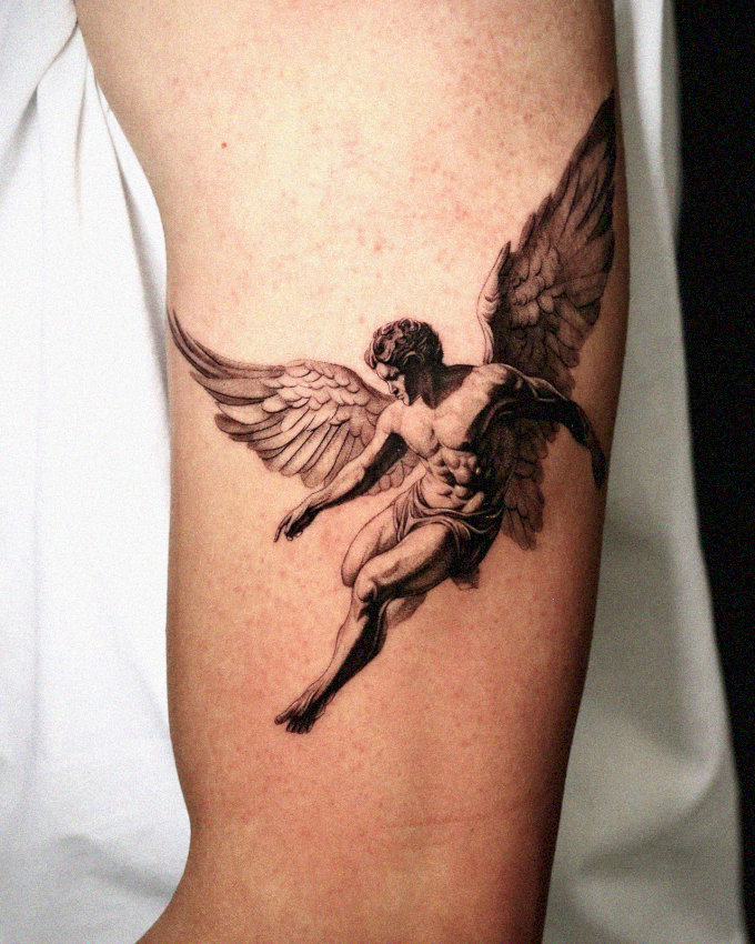 Expansive Winged Angel Tattoo Delight