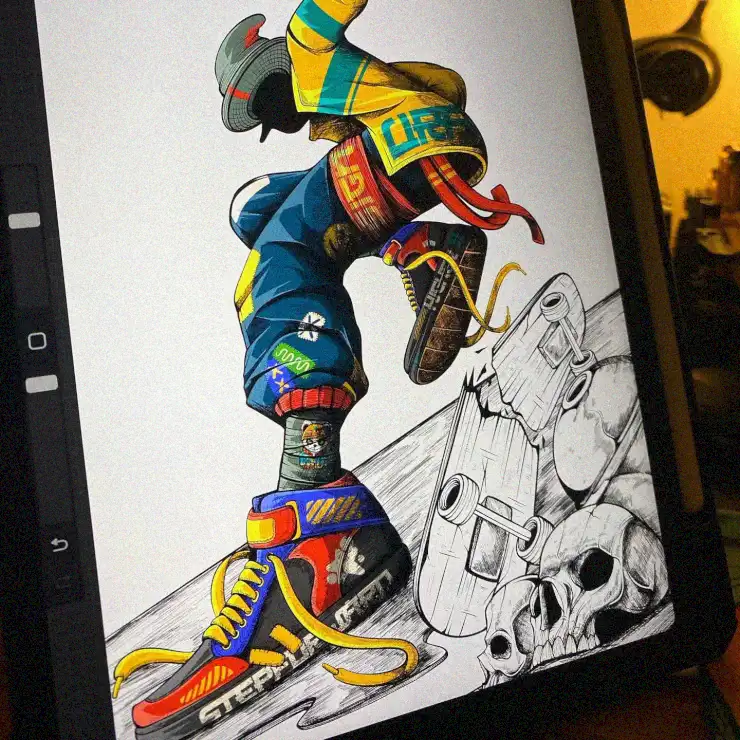 Skateboard Symphony in Sneaker Artistry