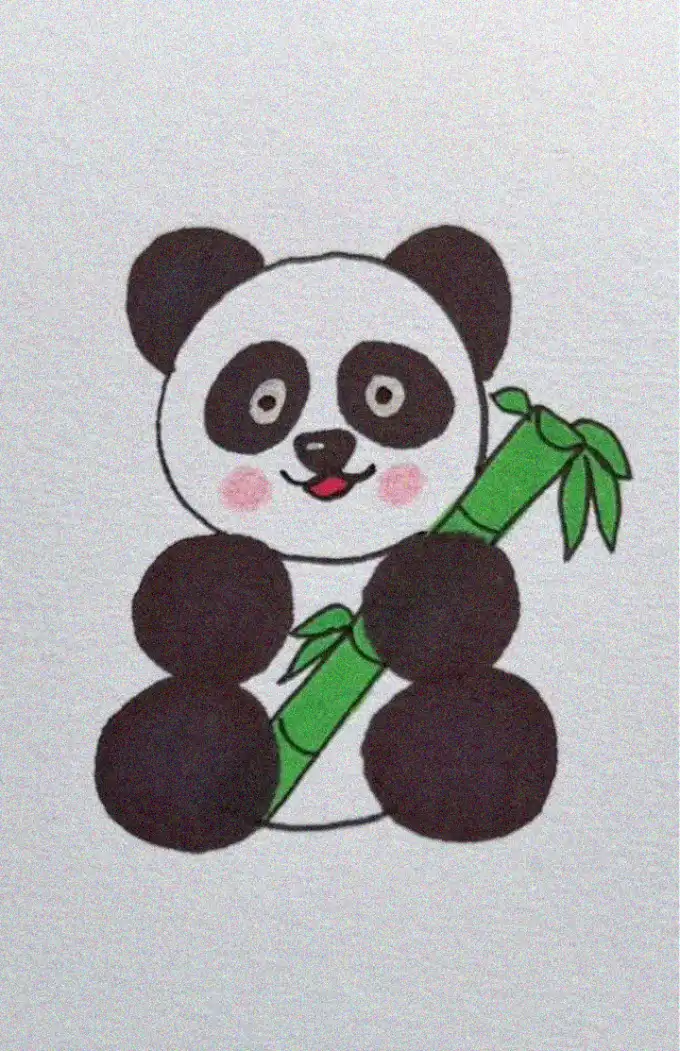 Panda Playtime with Bamboo Stalk