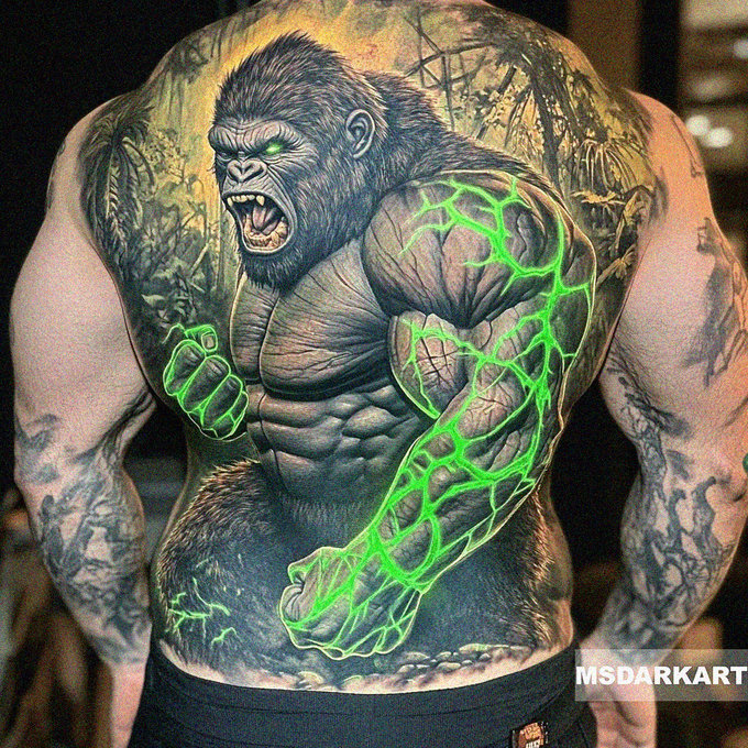 Gorilla Grudge Glowing in Emerald Radiance