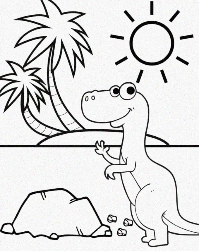 Dinosaur Delight Under the Sunny Palms