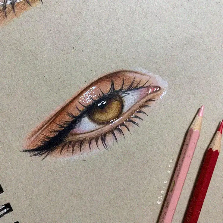 Artistic Imprint: Vibrant Eye in Pencil