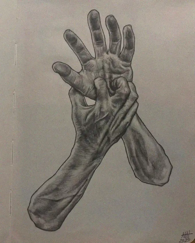 Embrace of Realism in Graphite Hands