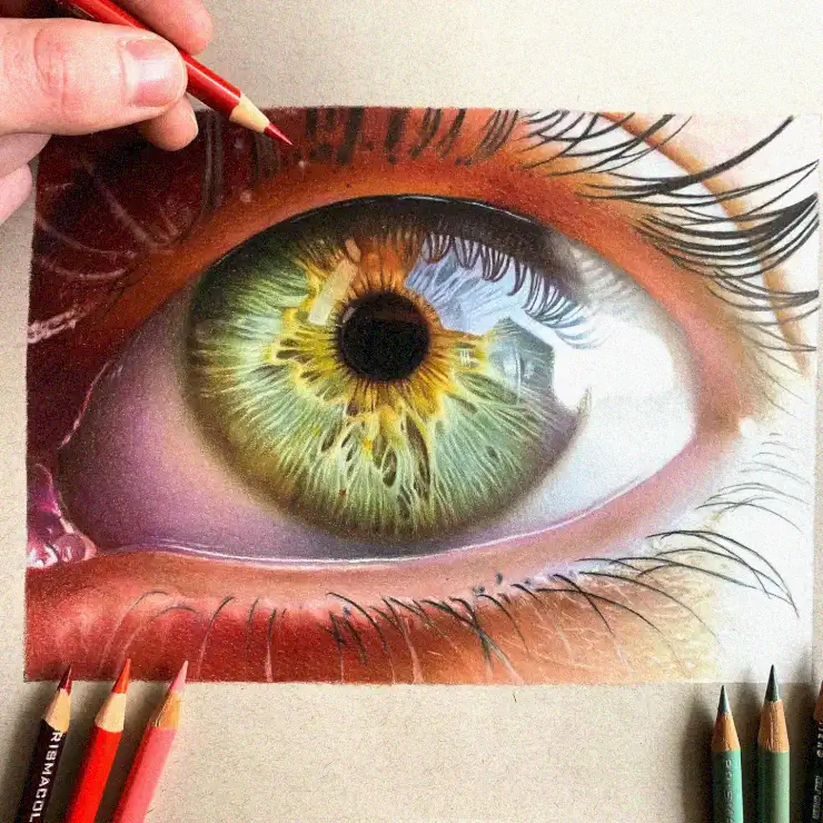 Vibrant Pencil Mastery in Eye Portraiture
