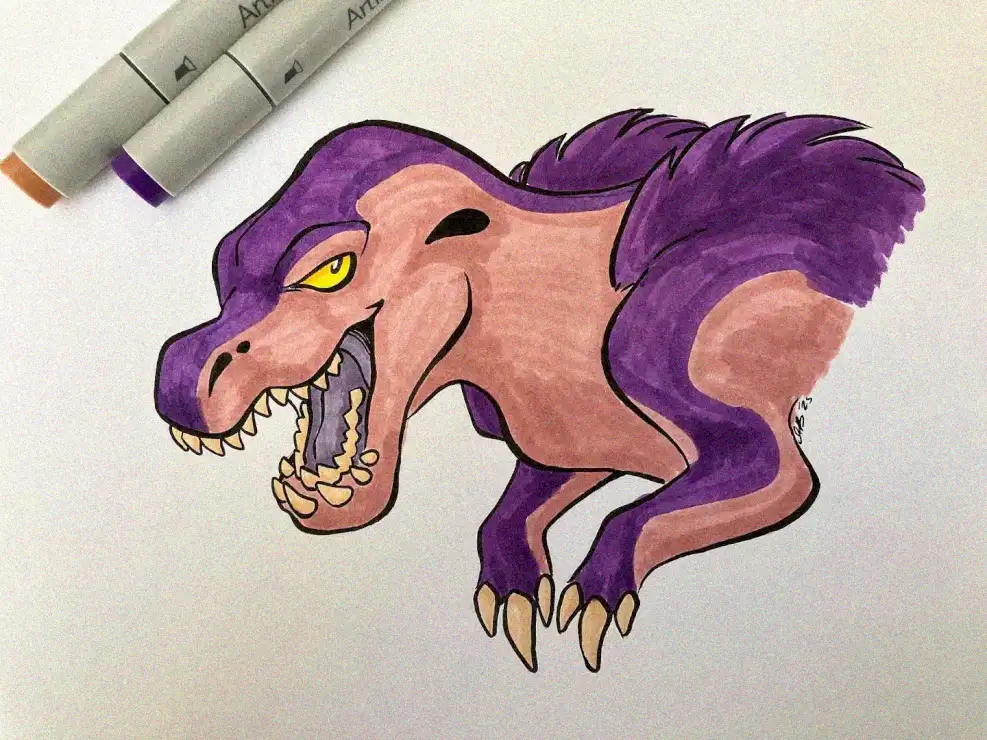 Roar of the Purple Beige Dinosaur
