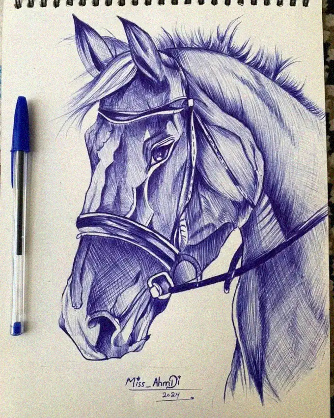 Blue Ink Equestrian Elegance by Miss_AhmDi