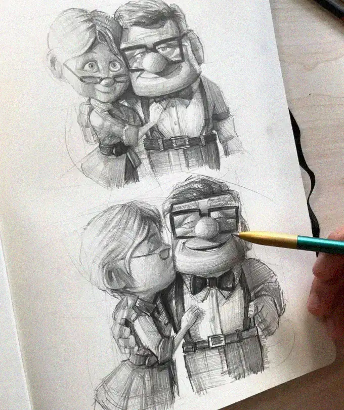 Eternal Love Through Hand-drawn Time