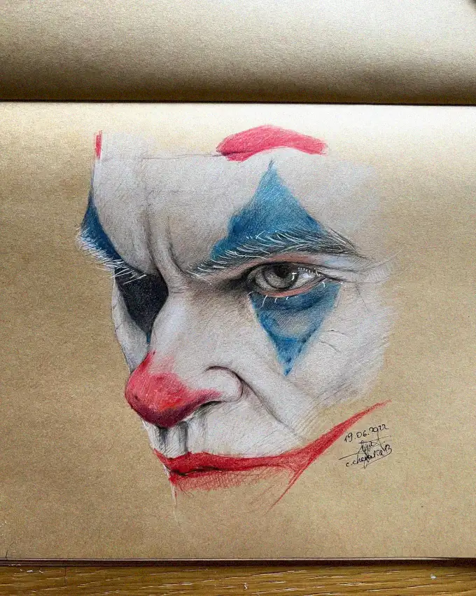 Serene Clown's Facet in Pencil Hues