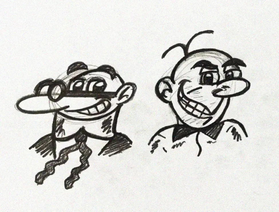 Sketches of Quirky Masculine Caricatures