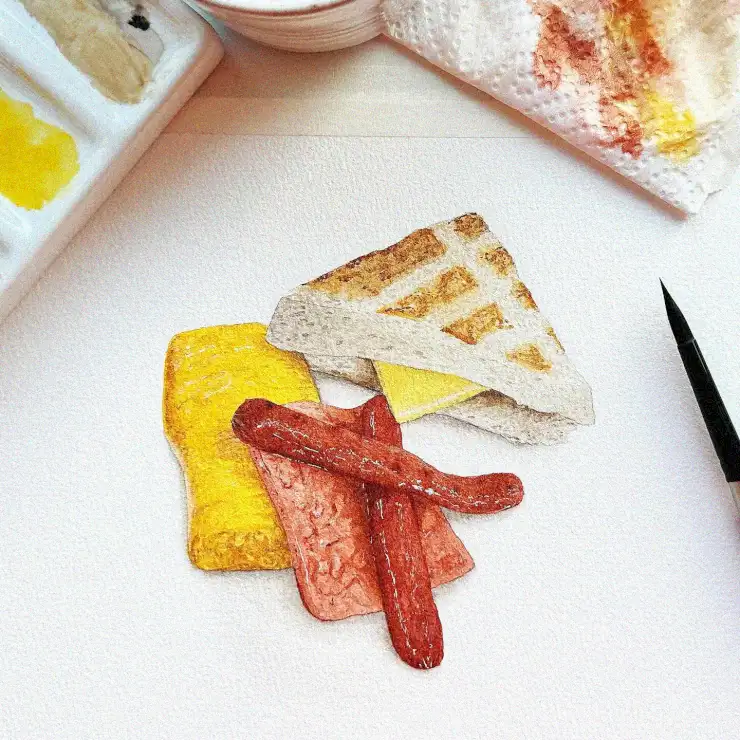 Breakfast Delight in Watercolor