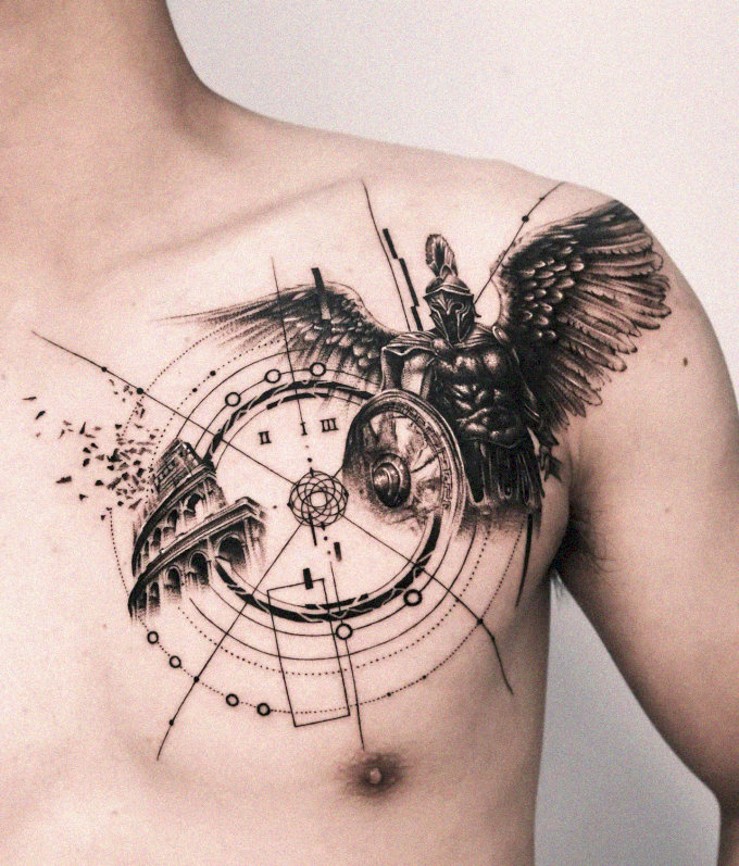 Angelic Warrior Tattooed on Canvas of Skin