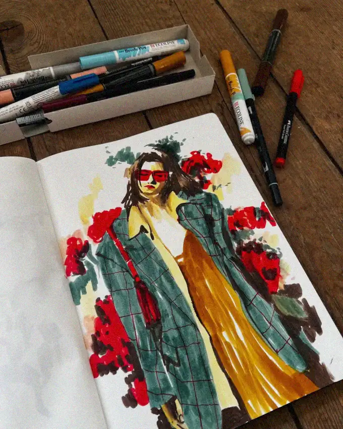 Sketchbook Styling: An Artistic Vogue